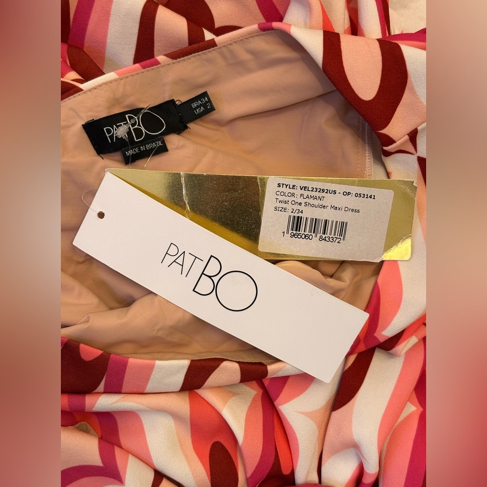 NWT PatBO Twist One Shoulder Maxi Dress Flamant PINK FWRD NEW OFFSHOULDER MAXI - Picture 9 of 9